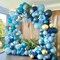 Teal Blue & Gold Balloons – Double-Stuffed Dusty Blue and Turquoise Balloon Set in Mixed Sizes, Teal Gold Balloon Garland for Birthday, Wedding, New Year, Anniversary & Baby Shower Ocean Party Décor